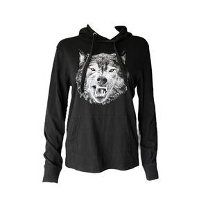 y2k mall goth wolf hoodie